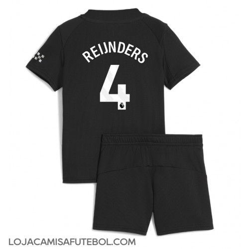 Camisa de Futebol Manchester City Tijjani Reijnders #4 Equipamento Secundário Infantil 2025-26 Manga Curta (+ Calças curtas)